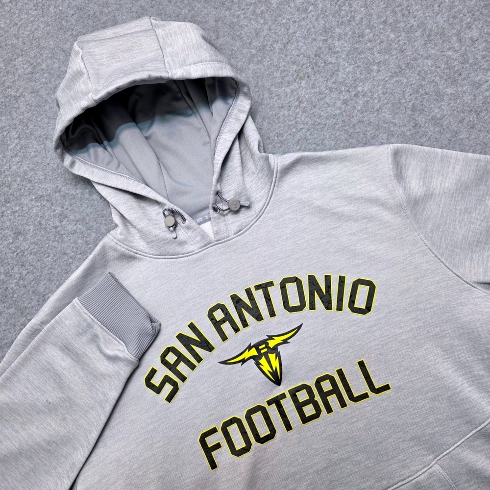 Under Armour XFL San Antonio Brahmas Football Hoodie Mens Large Gray Heather